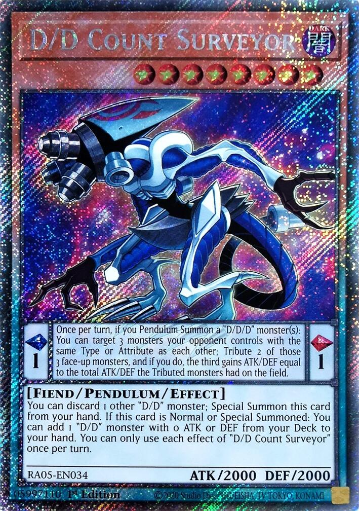 D/D Count Surveyor (Platinum Secret Rare) [RA05-EN034] Platinum Secret Rare | Shuffle n Cut Hobbies & Games
