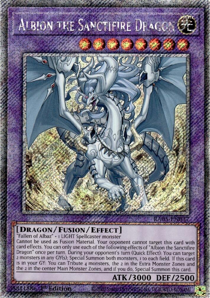 Albion the Sanctifire Dragon (Platinum Secret Rare) [RA05-EN037] Platinum Secret Rare | Shuffle n Cut Hobbies & Games