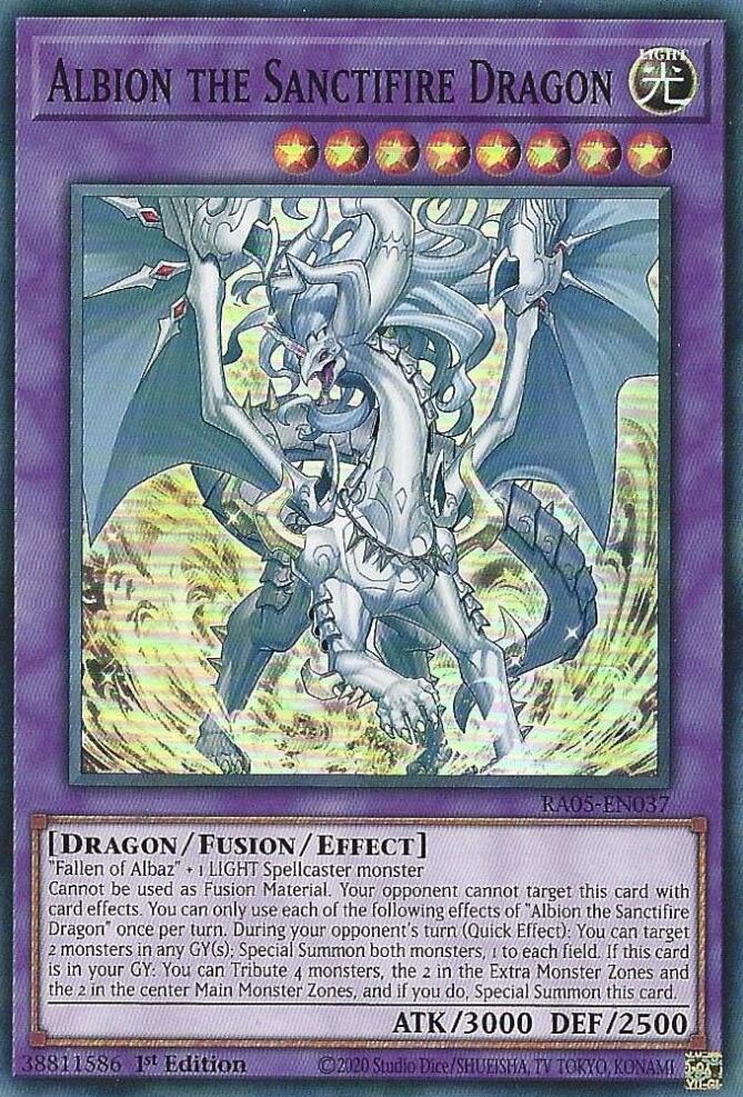 Albion the Sanctifire Dragon [RA05-EN037] Super Rare | Shuffle n Cut Hobbies & Games