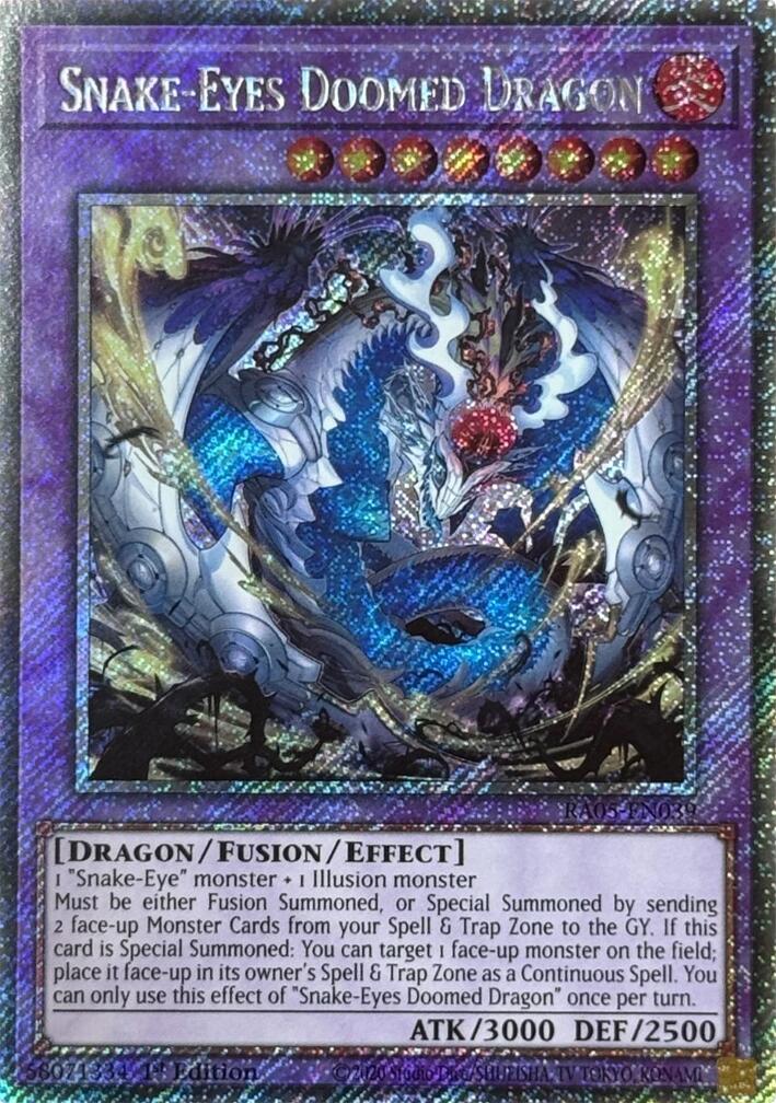 Snake-Eyes Doomed Dragon (Platinum Secret Rare) [RA05-EN039] Platinum Secret Rare | Shuffle n Cut Hobbies & Games