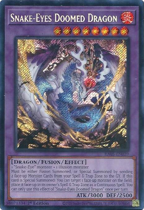 Snake-Eyes Doomed Dragon (Secret Rare) [RA05-EN039] Secret Rare | Shuffle n Cut Hobbies & Games