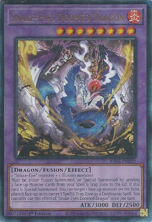 Snake-Eyes Doomed Dragon (Ultimate Rare) [RA05-EN039] Ultimate Rare | Shuffle n Cut Hobbies & Games