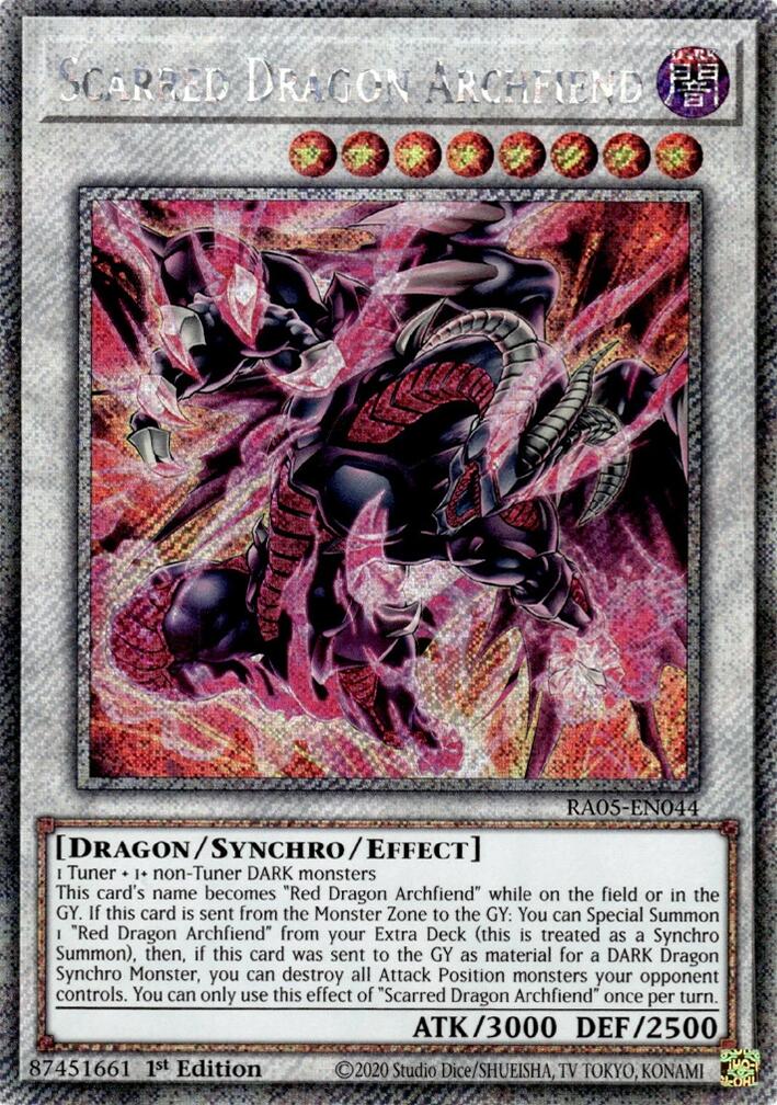 Scarred Dragon Archfiend (Platinum Secret Rare) [RA05-EN044] Platinum Secret Rare | Shuffle n Cut Hobbies & Games