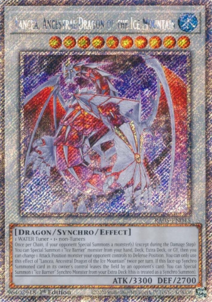 Lancea, Ancestral Dragon of the Ice Mountain (Platinum Secret Rare) [RA05-EN045] Platinum Secret Rare | Shuffle n Cut Hobbies & Games