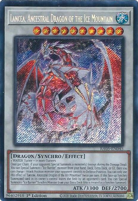 Lancea, Ancestral Dragon of the Ice Mountain (Secret Rare) [RA05-EN045] Secret Rare | Shuffle n Cut Hobbies & Games