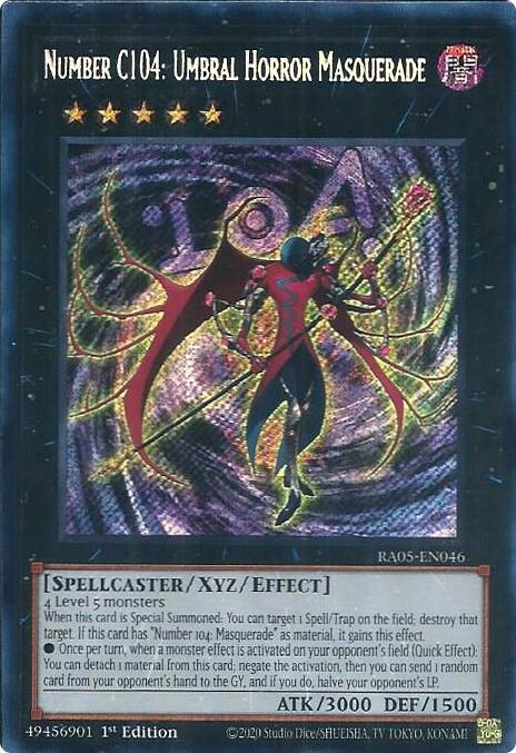 Number C104: Umbral Horror Masquerade (Secret Rare) [RA05-EN046] Secret Rare | Shuffle n Cut Hobbies & Games