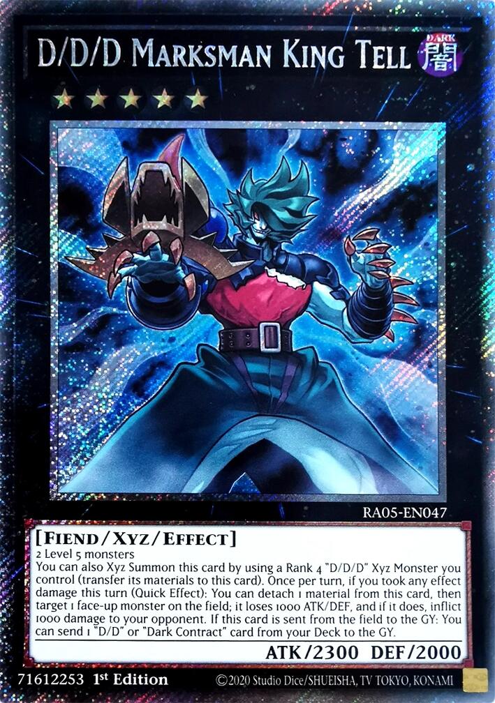 D/D/D Marksman King Tell (Platinum Secret Rare) [RA05-EN047] Platinum Secret Rare | Shuffle n Cut Hobbies & Games