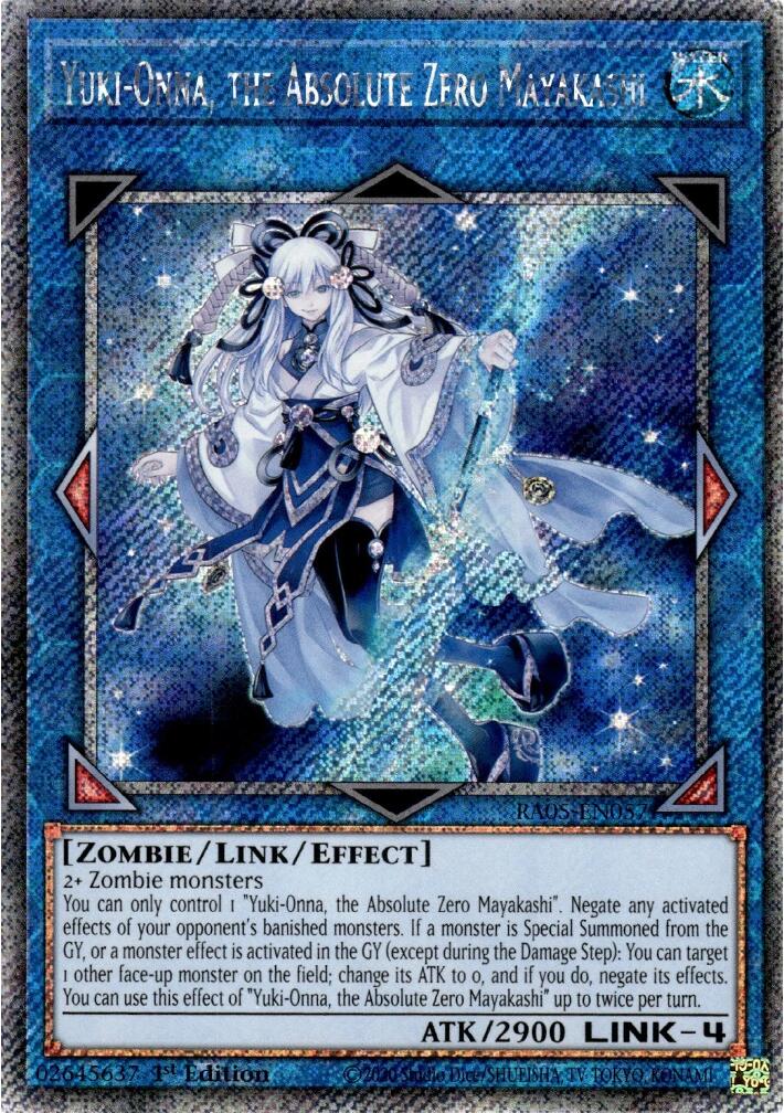 Yuki-Onna, the Absolute Zero Mayakashi (Platinum Secret Rare) [RA05-EN057] Platinum Secret Rare | Shuffle n Cut Hobbies & Games