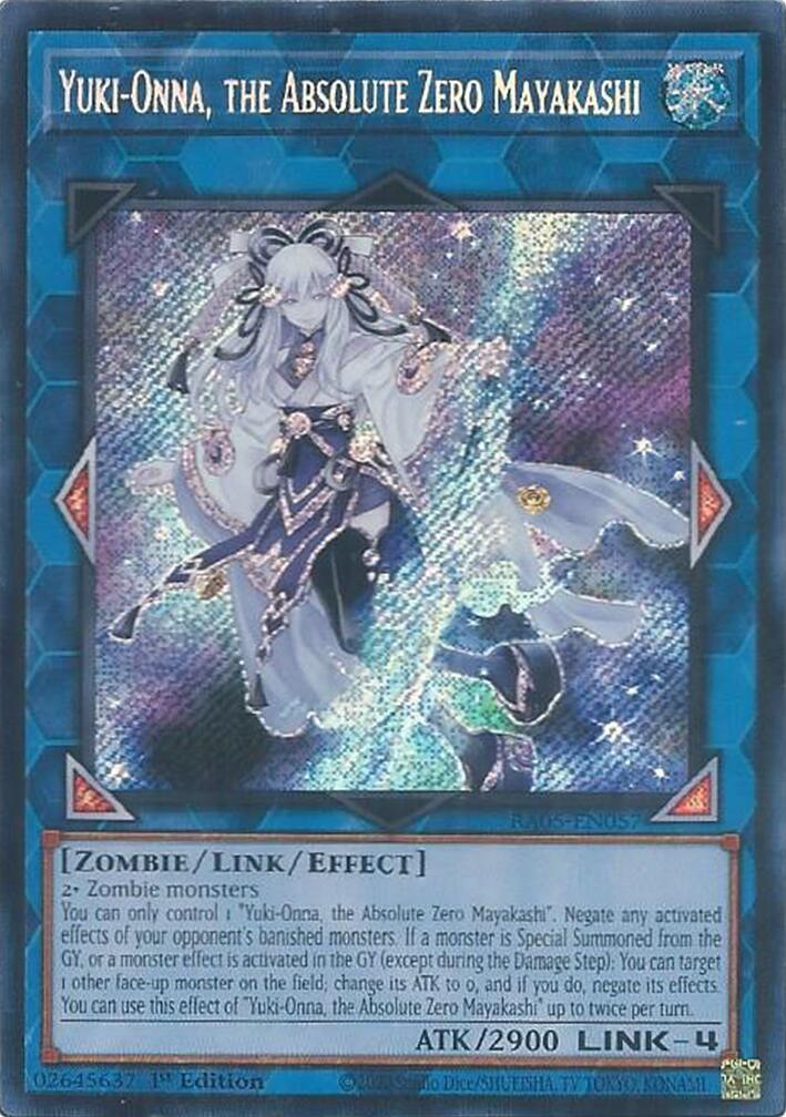 Yuki-Onna, the Absolute Zero Mayakashi (Secret Rare) [RA05-EN057] Secret Rare | Shuffle n Cut Hobbies & Games