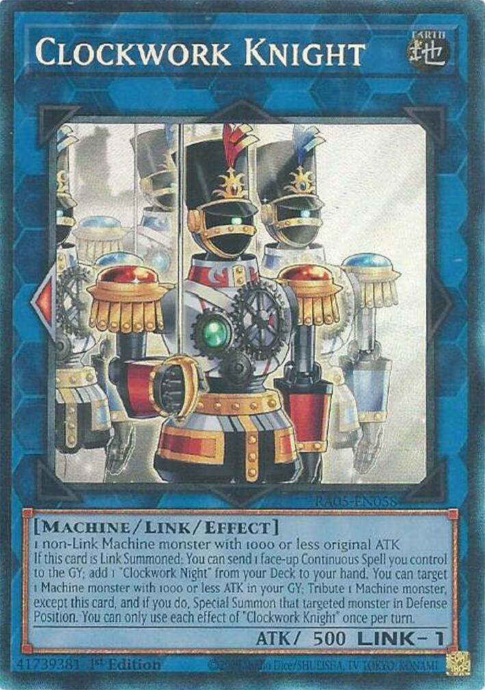 Clockwork Knight (Collector's Rare) [RA05-EN058] Collector's Rare | Shuffle n Cut Hobbies & Games