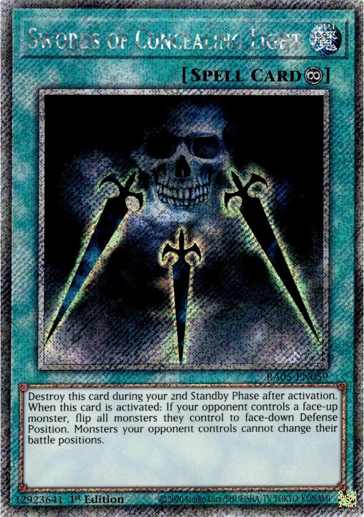Swords of Concealing Light (Platinum Secret Rare) [RA05-EN059] Platinum Secret Rare | Shuffle n Cut Hobbies & Games