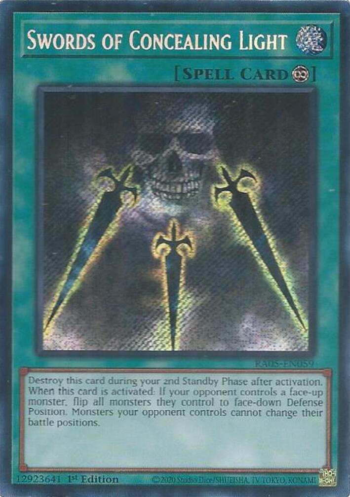 Swords of Concealing Light (Secret Rare) [RA05-EN059] Secret Rare | Shuffle n Cut Hobbies & Games