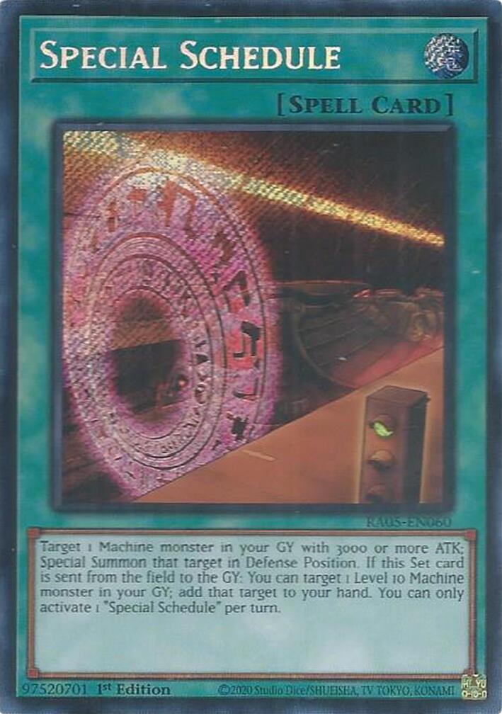 Special Schedule (Secret Rare) [RA05-EN060] Secret Rare | Shuffle n Cut Hobbies & Games