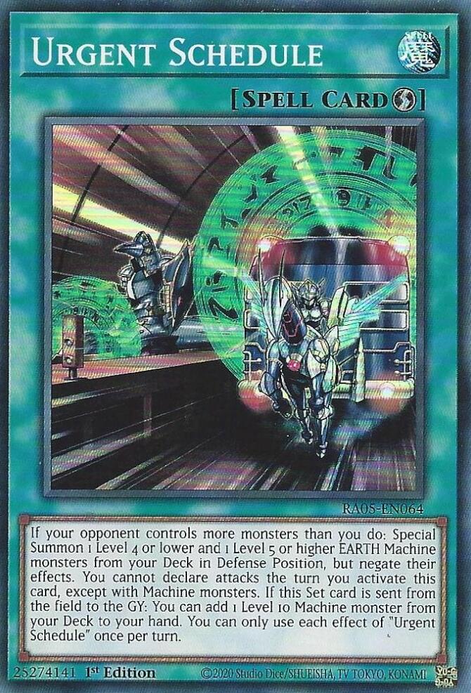 Urgent Schedule [RA05-EN064] Super Rare | Shuffle n Cut Hobbies & Games