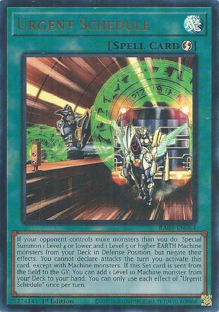 Urgent Schedule (Ultra Rare) [RA05-EN064] Ultra Rare | Shuffle n Cut Hobbies & Games