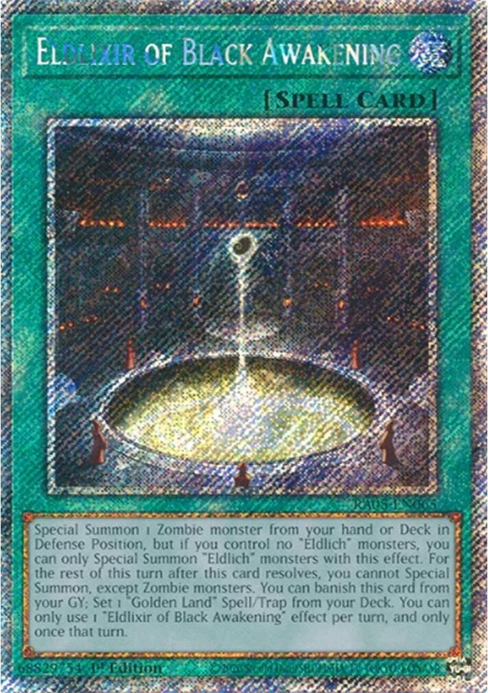 Eldlixir of Black Awakening (Platinum Secret Rare) [RA05-EN065] Platinum Secret Rare | Shuffle n Cut Hobbies & Games