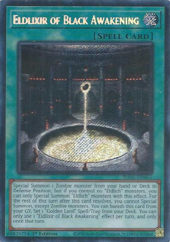 Eldlixir of Black Awakening (Secret Rare) [RA05-EN065] Secret Rare | Shuffle n Cut Hobbies & Games