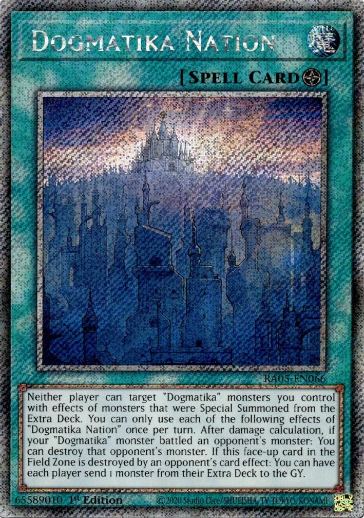 Dogmatika Nation (Platinum Secret Rare) [RA05-EN066] Platinum Secret Rare | Shuffle n Cut Hobbies & Games