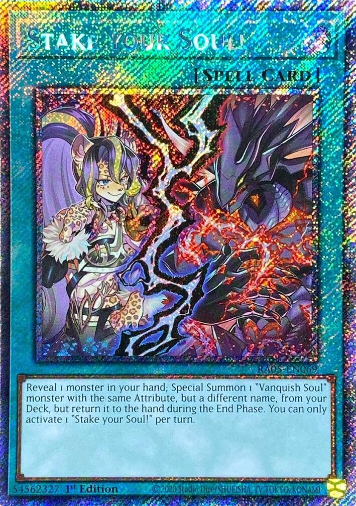 Stake your Soul! (Platinum Secret Rare) [RA05-EN069] Platinum Secret Rare | Shuffle n Cut Hobbies & Games