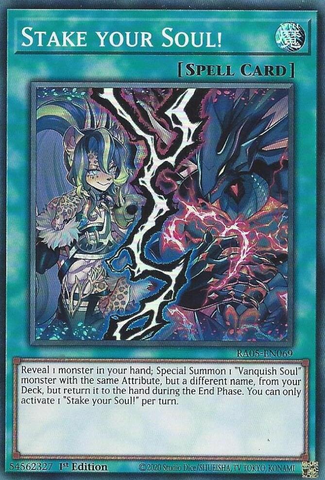 Stake your Soul! [RA05-EN069] Super Rare | Shuffle n Cut Hobbies & Games