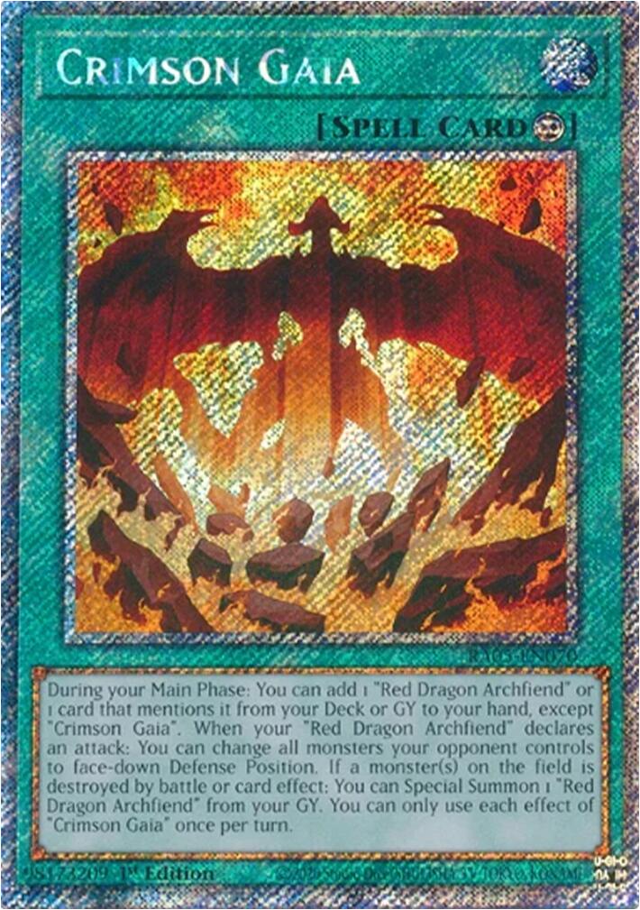 Crimson Gaia (Platinum Secret Rare) [RA05-EN070] Platinum Secret Rare | Shuffle n Cut Hobbies & Games