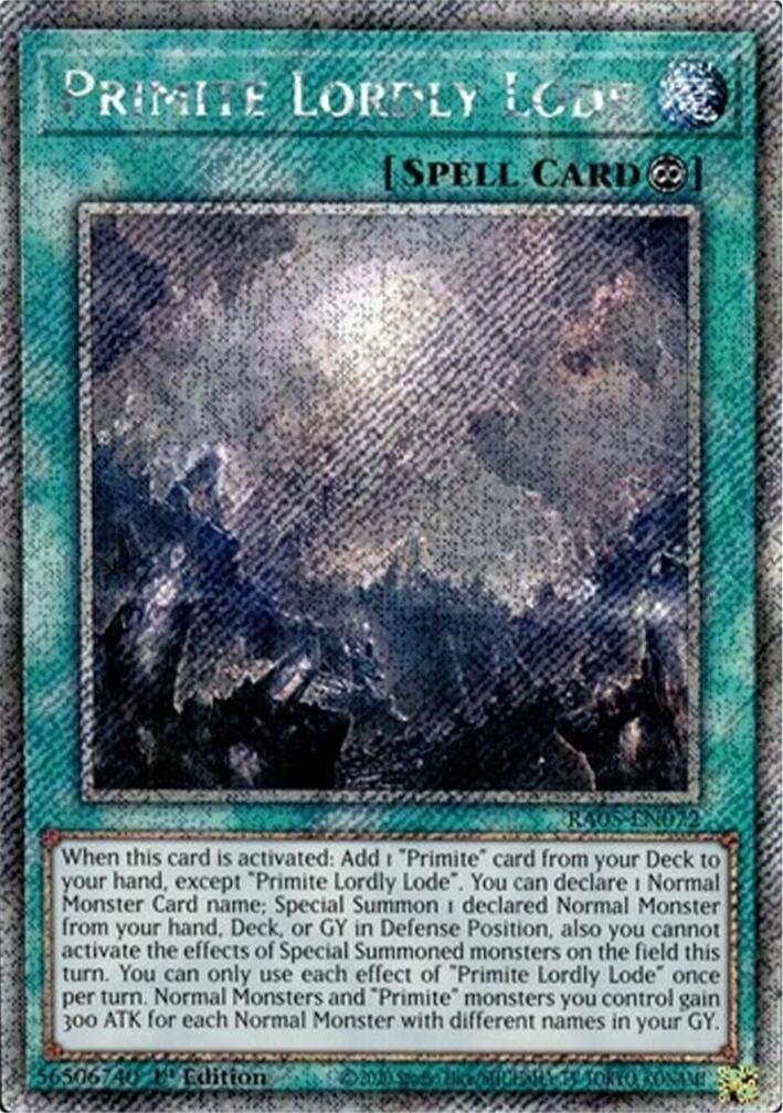 Primite Lordly Lode (Platinum Secret Rare) [RA05-EN072] Platinum Secret Rare | Shuffle n Cut Hobbies & Games