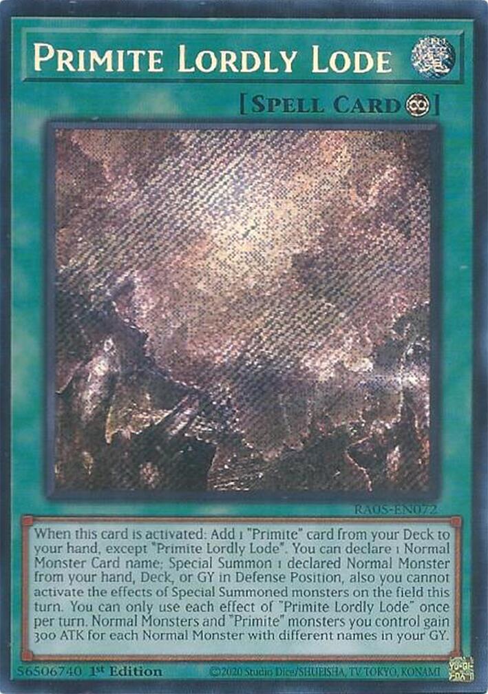 Primite Lordly Lode (Secret Rare) [RA05-EN072] Secret Rare | Shuffle n Cut Hobbies & Games