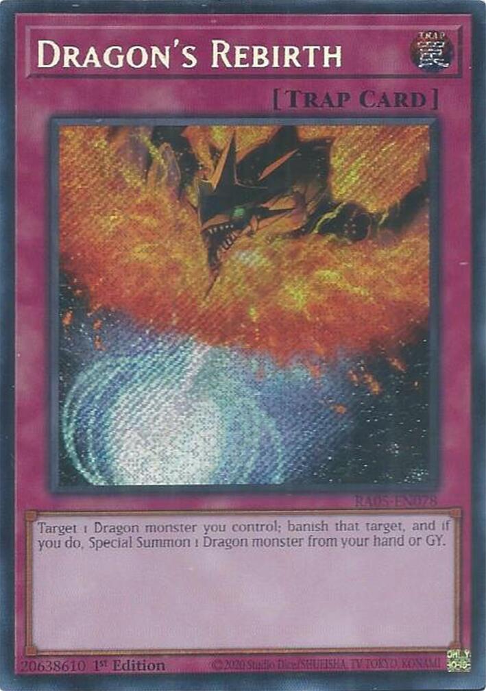 Dragon's Rebirth (Secret Rare) [RA05-EN078] Secret Rare | Shuffle n Cut Hobbies & Games