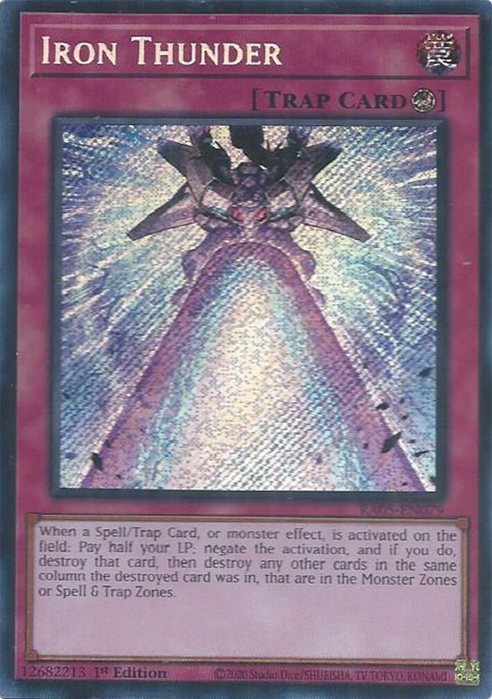 Iron Thunder (Secret Rare) [RA05-EN079] Secret Rare | Shuffle n Cut Hobbies & Games