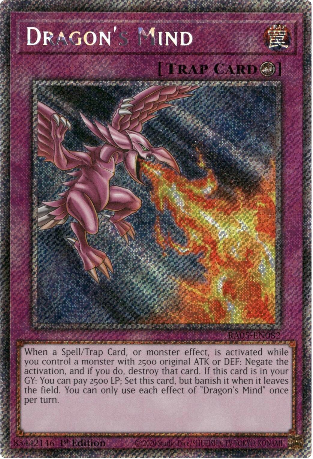 Dragon's Mind (Platinum Secret Rare) [RA05-EN082] Platinum Secret Rare | Shuffle n Cut Hobbies & Games