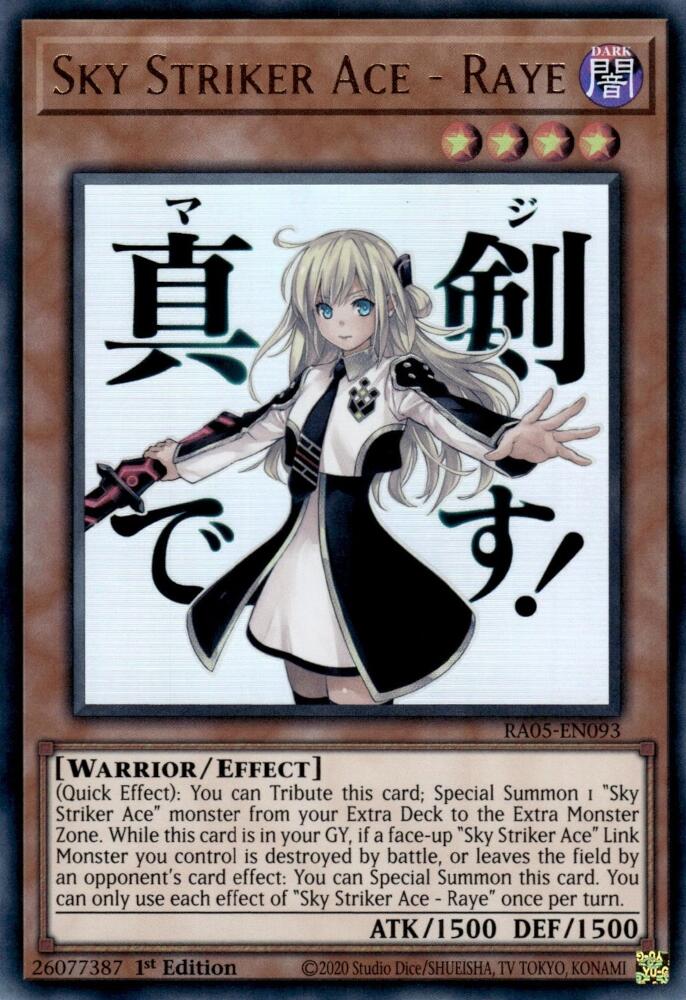 Sky Striker Ace - Raye [RA05-EN093] Ultra Rare | Shuffle n Cut Hobbies & Games