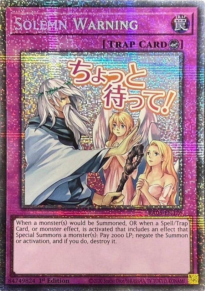 Solemn Warning (Starlight Rare) [RA05-EN126] Starlight Rare | Shuffle n Cut Hobbies & Games