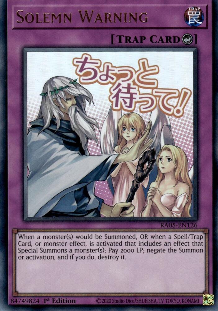 Solemn Warning [RA05-EN126] Ultra Rare | Shuffle n Cut Hobbies & Games