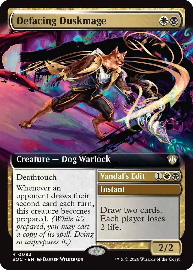 Defacing Duskmage (Extended Art) [Secrets of Strixhaven Commander] | Shuffle n Cut Hobbies & Games
