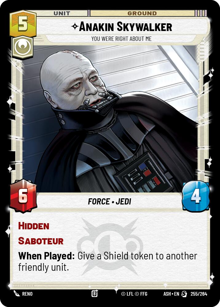 Anakin Skywalker - You Were Right About Me (255/264) (255/264) [Ashes of the Empire] | Shuffle n Cut Hobbies & Games