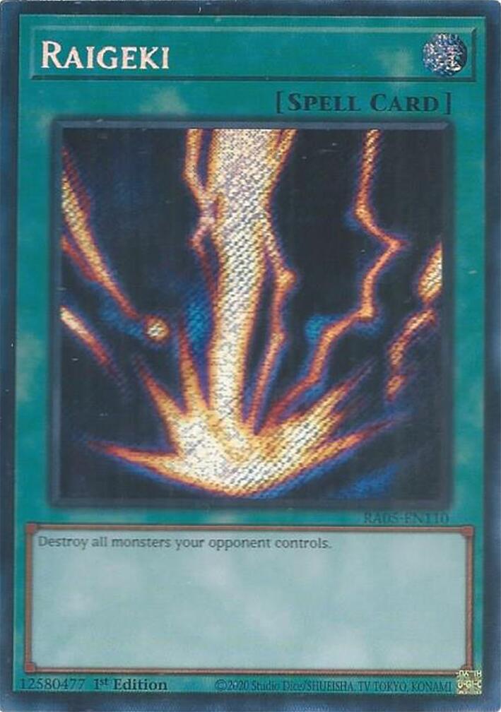 Raigeki (Secret Rare) [RA05-EN110] Secret Rare | Shuffle n Cut Hobbies & Games
