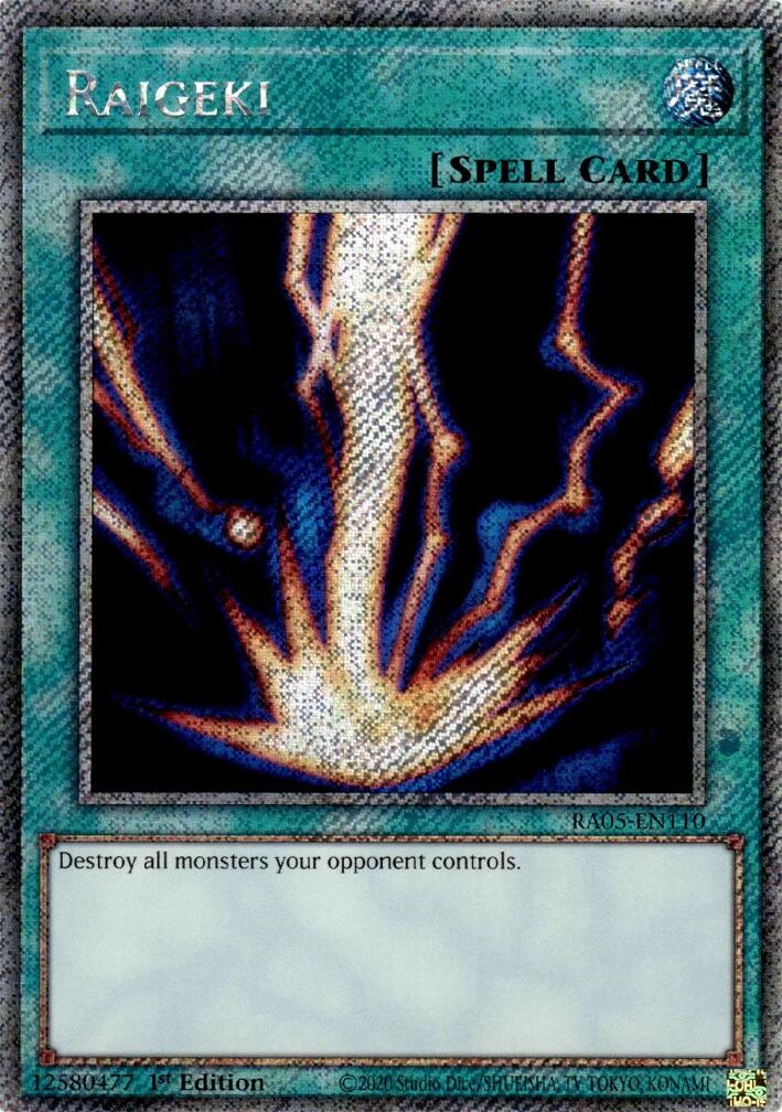 Raigeki (Platinum Secret Rare) [RA05-EN110] Platinum Secret Rare | Shuffle n Cut Hobbies & Games