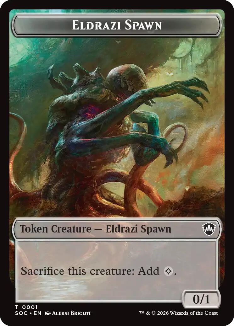 Eldrazi Spawn // Worm Double-Sided Token [Secrets of Strixhaven Commander Tokens] | Shuffle n Cut Hobbies & Games