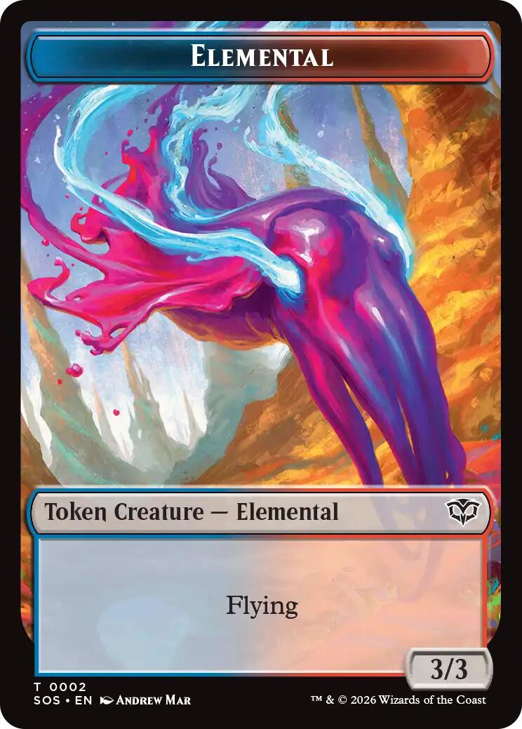 Dragon Illusion // Elemental (0002) Double-Sided Token [Secrets of Strixhaven Commander Tokens] | Shuffle n Cut Hobbies & Games