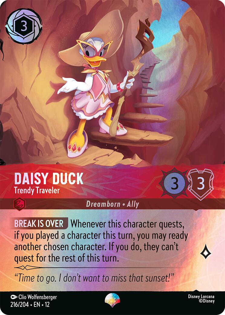 Daisy Duck - Trendy Traveler (Epic) (216/204) [Wilds Unknown] | Shuffle n Cut Hobbies & Games