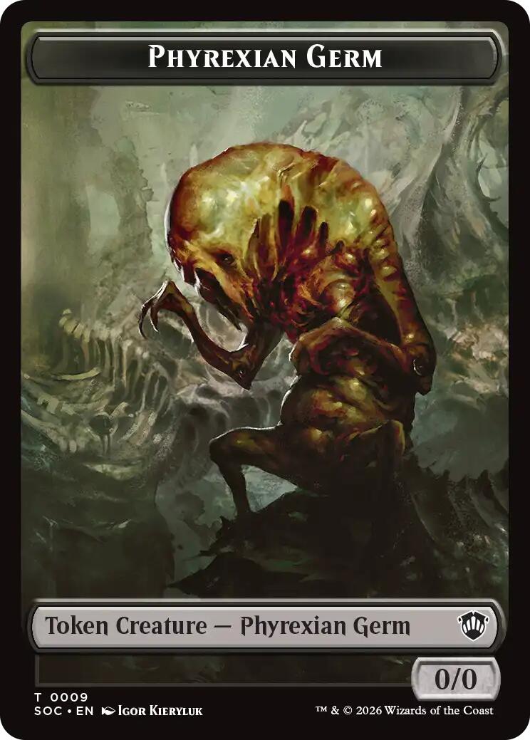 Phyrexian Germ // Thopter Double-Sided Token [Secrets of Strixhaven Commander Tokens] | Shuffle n Cut Hobbies & Games