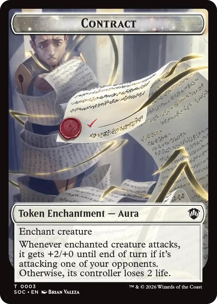 Contract // Pegasus Double-Sided Token [Secrets of Strixhaven Commander Tokens] | Shuffle n Cut Hobbies & Games