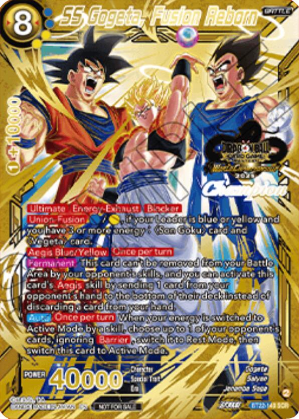 SS Gogeta, Fusion Reborn (2025 World Championship Stamp) (Champion) (BT22-140) [Tournament Promotion Cards] | Shuffle n Cut Hobbies & Games