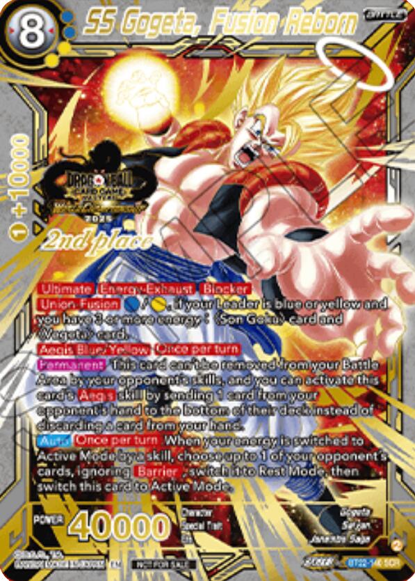 SS Gogeta, Fusion Reborn (2025 World Championship Stamp) (2nd Place) (BT22-140) [Tournament Promotion Cards] | Shuffle n Cut Hobbies & Games