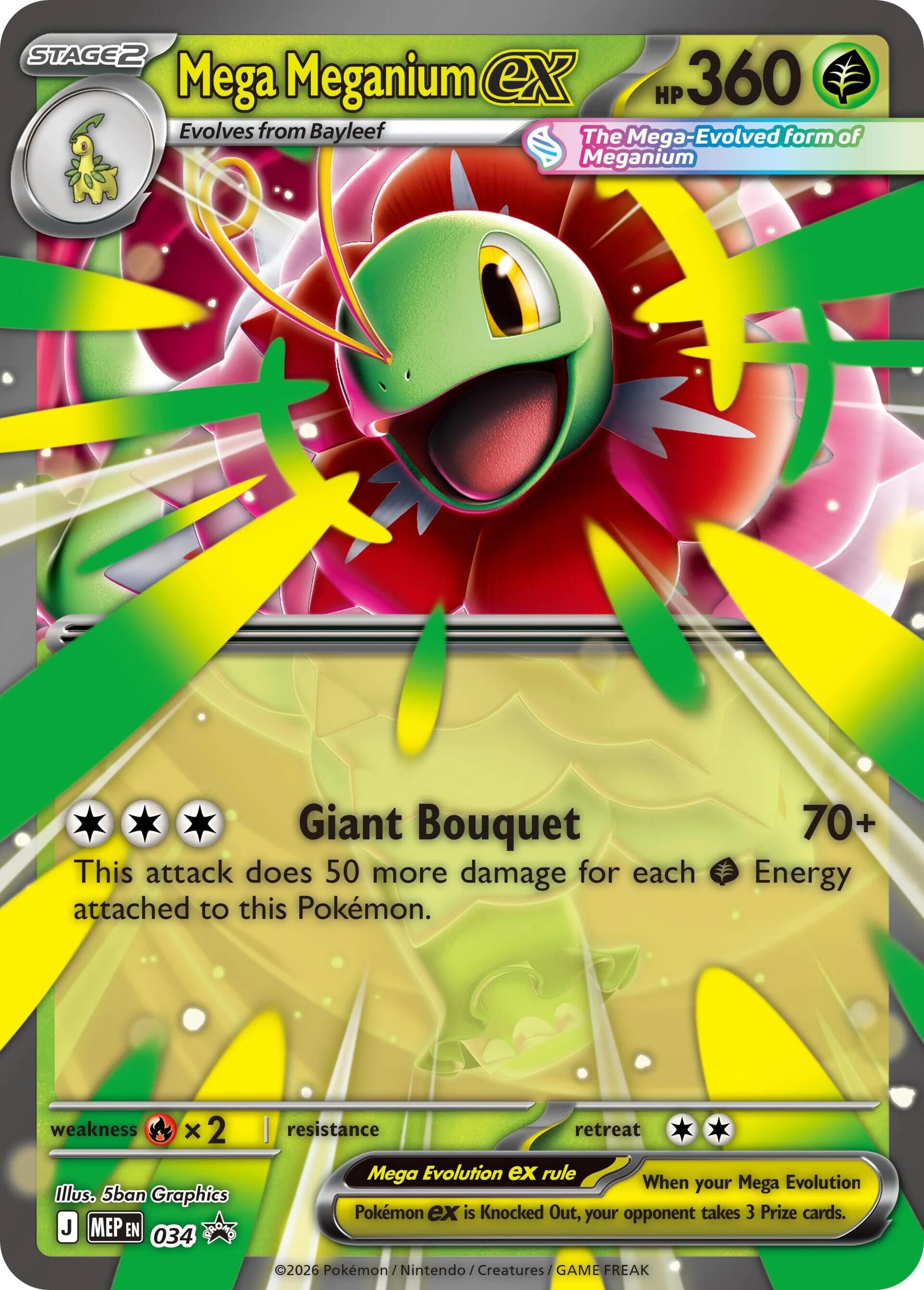 Mega Meganium ex (034) (Jumbo) [Mega Evolution Promo] | Shuffle n Cut Hobbies & Games