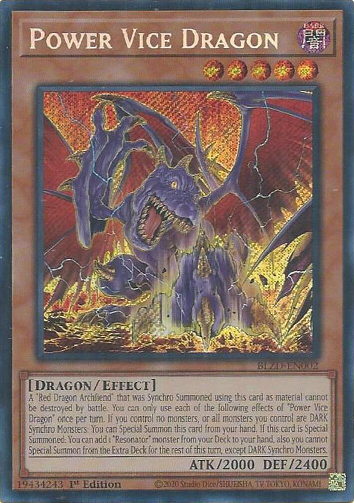 Power Vice Dragon [BLZD-EN002] Secret Rare | Shuffle n Cut Hobbies & Games
