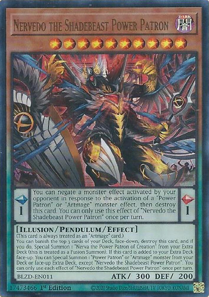 Nervedo the Shadebeast Power Patron [BLZD-EN011] Ultra Rare | Shuffle n Cut Hobbies & Games