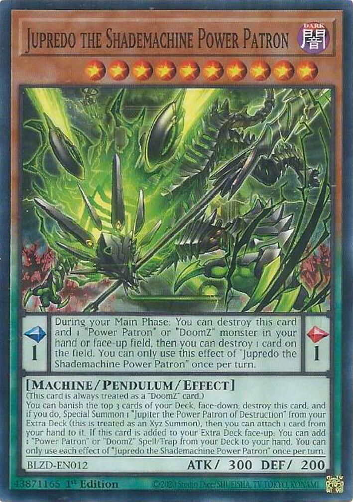 Jupredo the Shademachine Power Patron [BLZD-EN012] Common | Shuffle n Cut Hobbies & Games