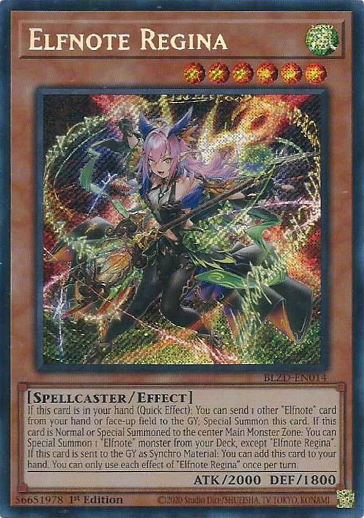 Elfnote Regina [BLZD-EN014] Secret Rare | Shuffle n Cut Hobbies & Games
