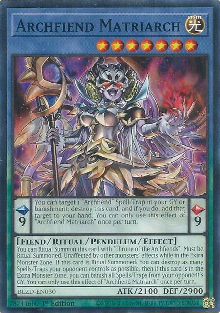 Archfiend Matriarch [BLZD-EN030] Common | Shuffle n Cut Hobbies & Games